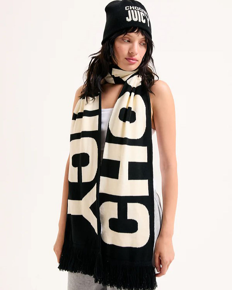 JUICY CHOOSE JUICY KNITTED SCARF / BEANIE SET - JCAWH225723-101 JUICY CHOOSE JUICY KNITTED SCARF / BEANIE SET - JCAWH225723-101