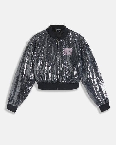 JUICY JUICY COUTURE SEQUIN CROPPED BOMBER - JCWIJ126352-101