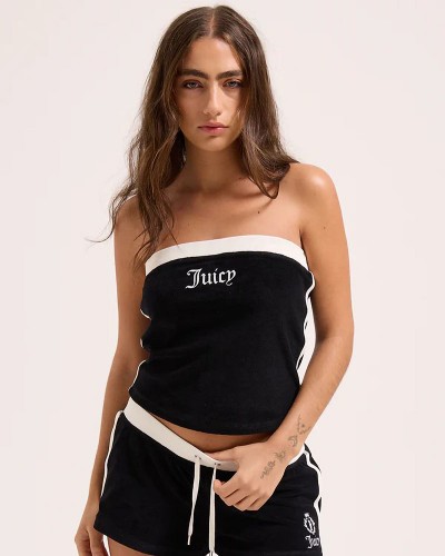 JUICY APPLIQUE TERRY BOOB TUBE - JCWSC126314-101