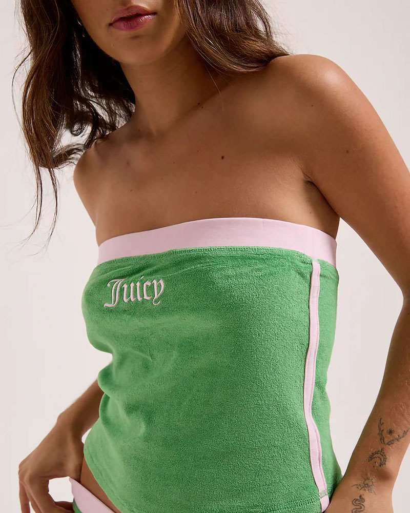JUICY APPLIQUE TERRY BOOB TUBE - JCWSC126314-972