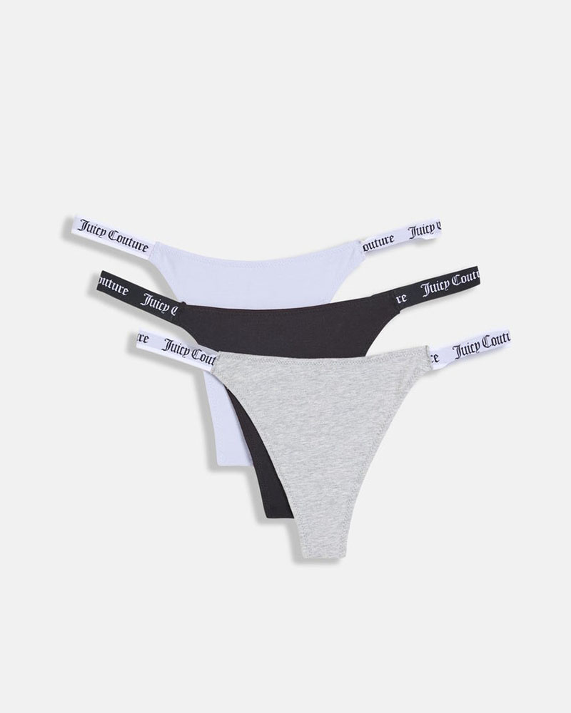 JUICY 3PK DEMII COTTON THONG - JCTTH225951-1011
