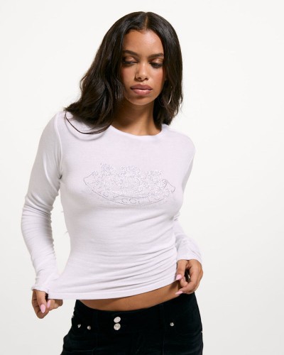 JUICY DIAMANTE DOG CREST 
LONG SLEEVE T-SHIRT - JCWCT226328-117