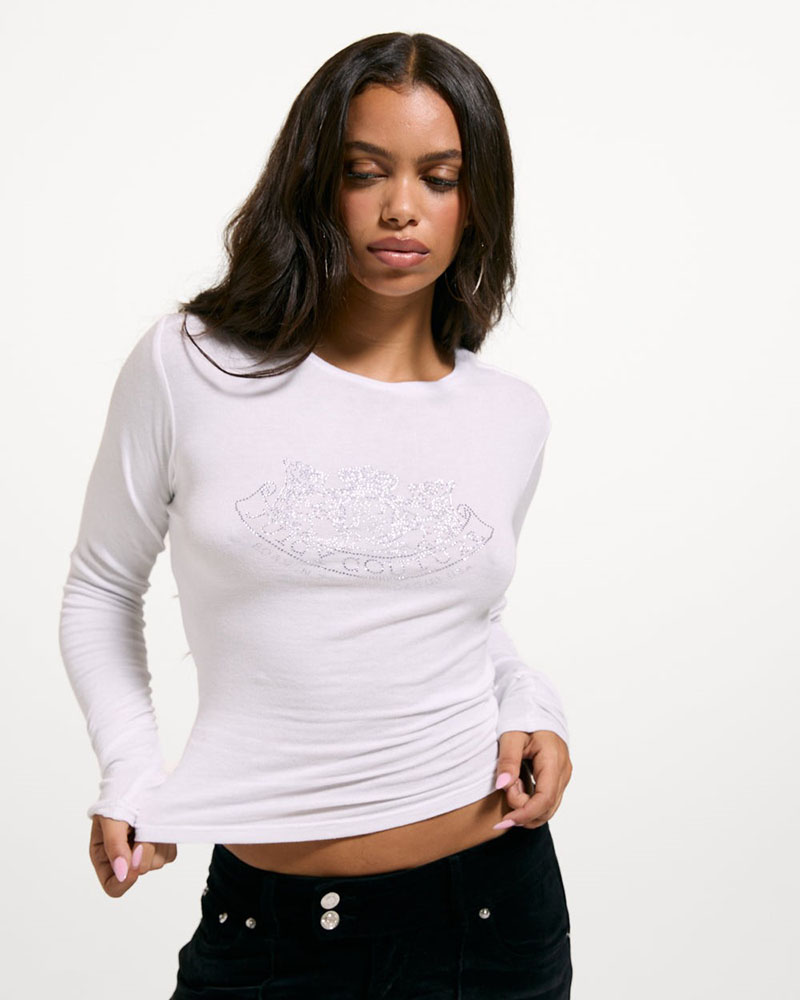 JUICY DIAMANTE DOG CREST 
LONG SLEEVE T-SHIRT - JCWCT226328-117