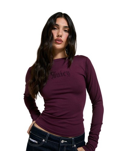 JUICY MIA BOAT NECK LONG SLEEVE T-SHIRT - JCWCT226329-755
