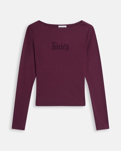 JUICY MIA BOAT NECK LONG SLEEVE T-SHIRT - JCWCT226329-755