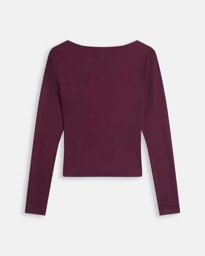 JUICY MIA BOAT NECK LONG SLEEVE T-SHIRT - JCWCT226329-755