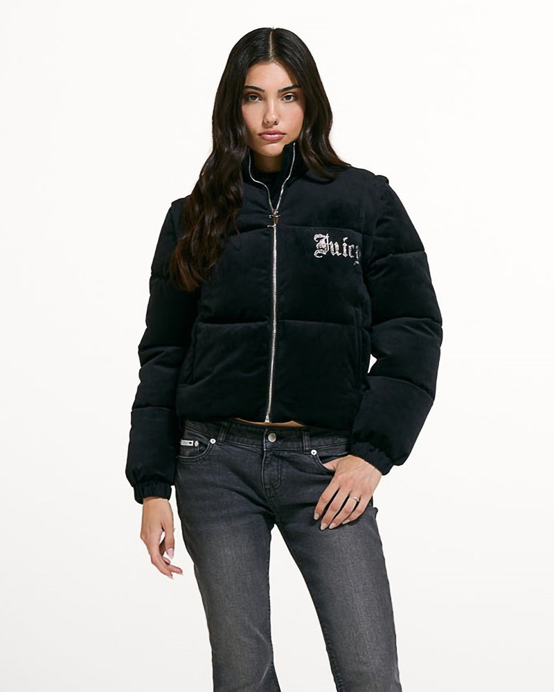 JUICY MARGO DIAMANTE CONVERTIBLE PUFFER GILET - JCOGL226552-101