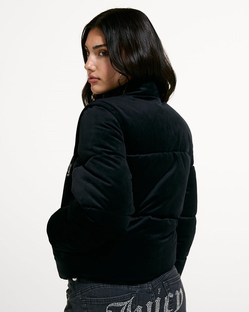 JUICY MARGO DIAMANTE CONVERTIBLE PUFFER GILET - JCOGL226552-101