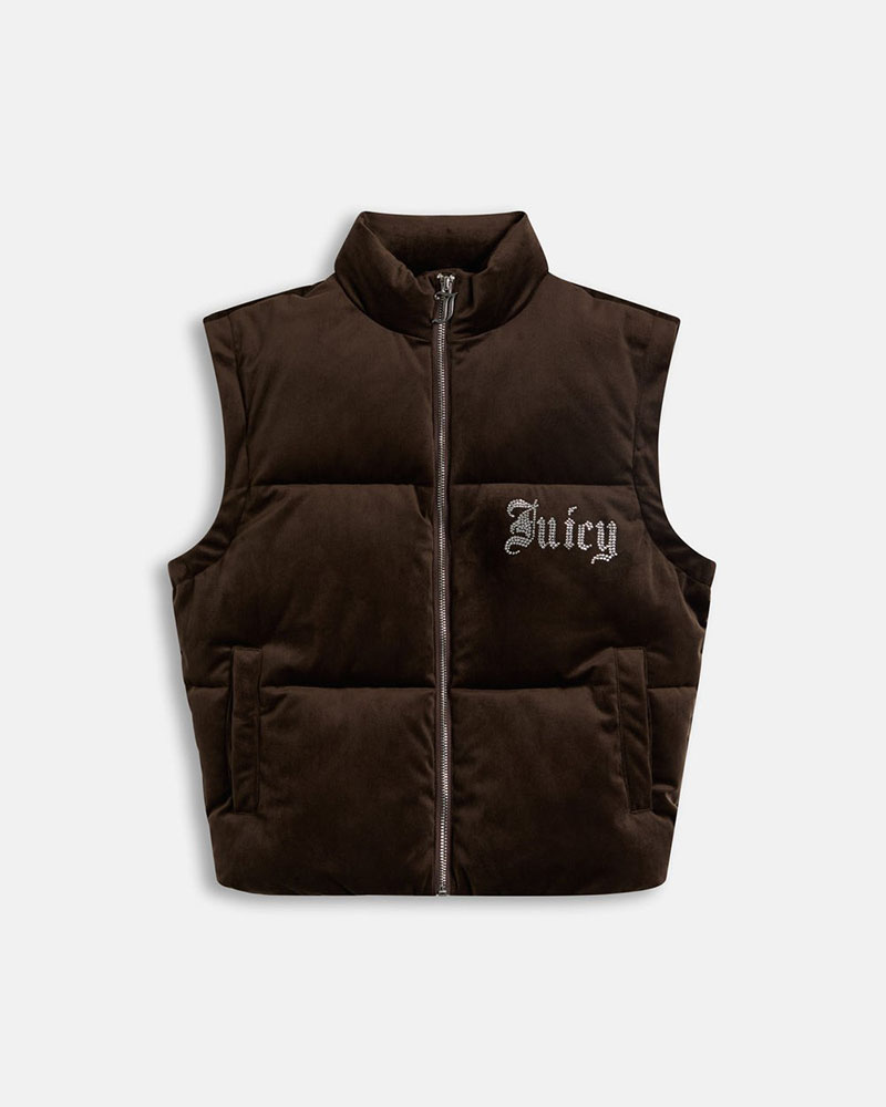 JUICY MARGO DIAMANTE CONVERTIBLE PUFFER GILET - JCOGL226552-193