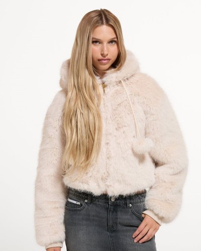 JUICY HADI FUR HOODED JACKET - JCXIJ126509-904