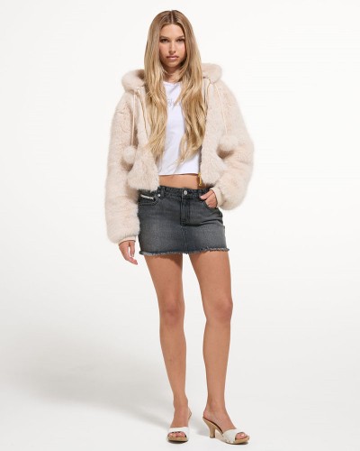 JUICY HADI FUR HOODED JACKET - JCXIJ126509-904