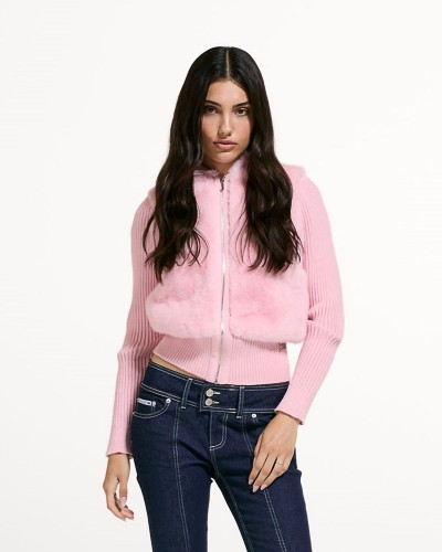 JUICY NAILA CONTRAST FUR JACKET - JCOIJ226551-121