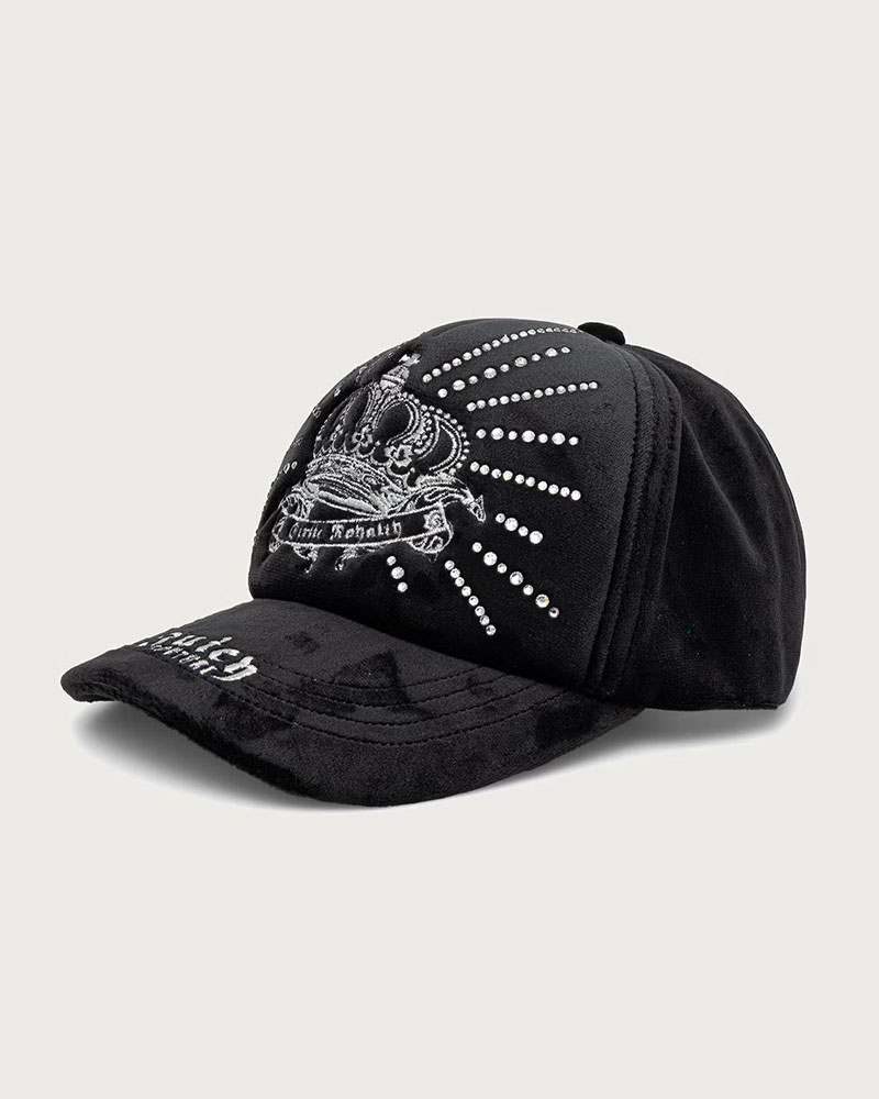 JUICY REGAL REBELLE DIAMANTE VELOUR CAP - JCAWH226718-101 JUICY REGAL REBELLE DIAMANTE VELOUR CAP - JCAWH226718-101