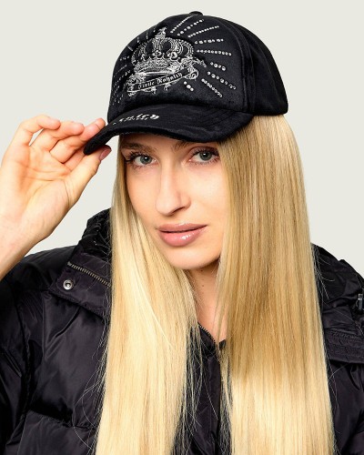 JUICY REGAL REBELLE DIAMANTE VELOUR CAP - JCAWH226718-101 JUICY REGAL REBELLE DIAMANTE VELOUR CAP - JCAWH226718-101