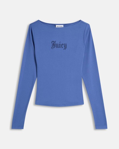 JUICY MIA BOAT NECK LONG SLEEVE T-SHIRT - JCWCT226329-322