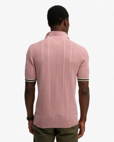 SUPERDRY & CO D2 STUD KNITTED TEXTURE S/S POLO ΜΠΛΟΥΖΑ ΑΝΔΡΙΚΟ - SD0APM1110458A000000