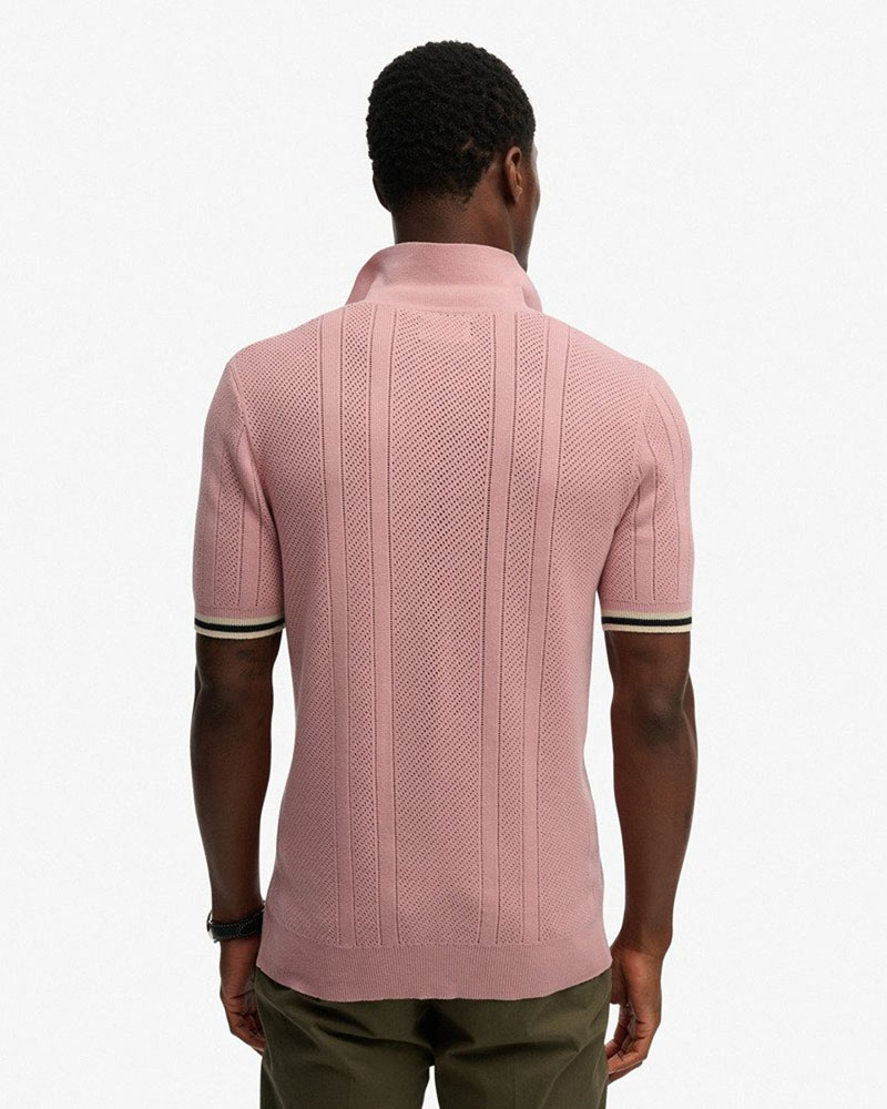 SUPERDRY & CO D2 STUD KNITTED TEXTURE S/S POLO ΜΠΛΟΥΖΑ ΑΝΔΡΙΚΟ - SD0APM1110458A000000