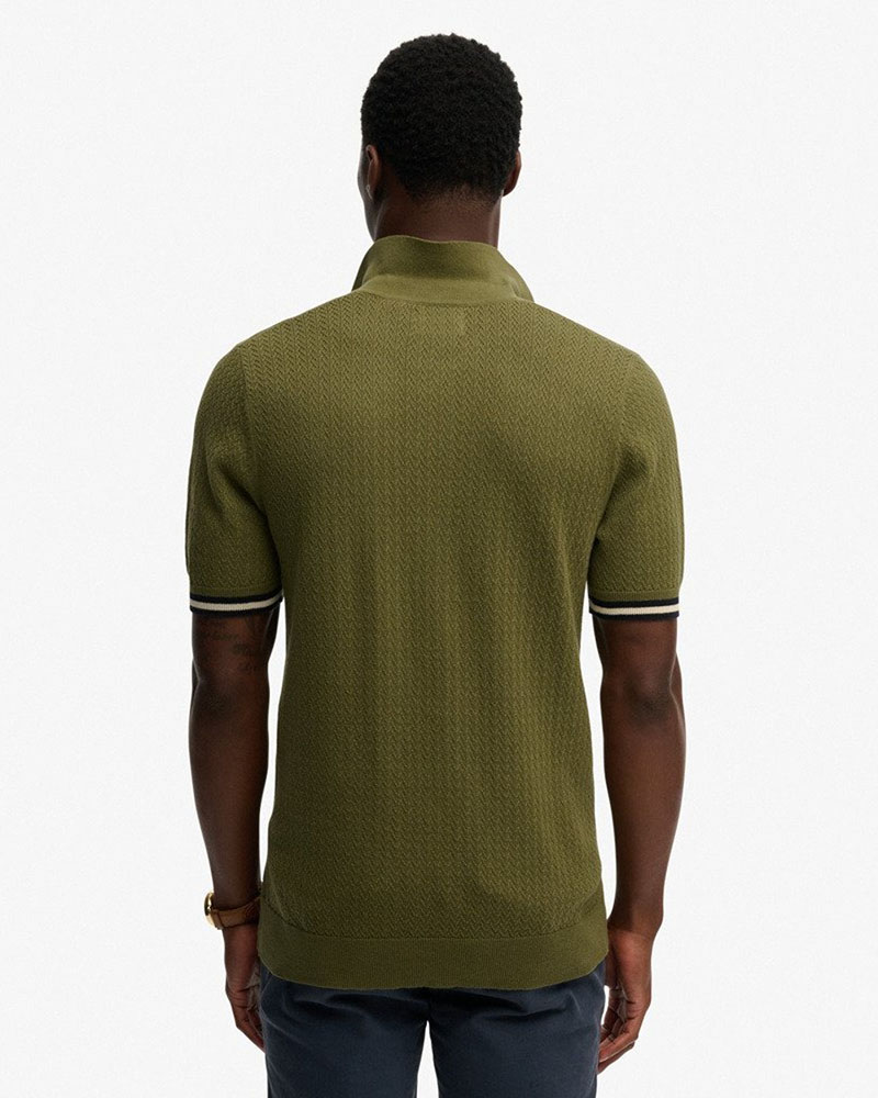 SUPERDRY & CO D2 STUD KNITTED TEXTURE S/S POLO ΜΠΛΟΥΖΑ ΑΝΔΡΙΚΟ - SD0APM1110458A000000