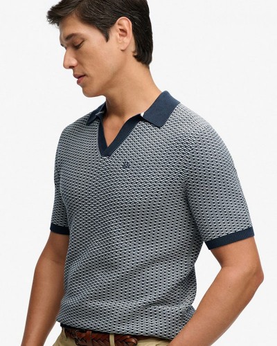 SUPERDRY & CO D2 STUD JOHNNY COLLAR KNITTED POLO ΜΠΛΟΥΖΑ ΑΝΔΡΙΚΟ - SD0APM1110459A000000