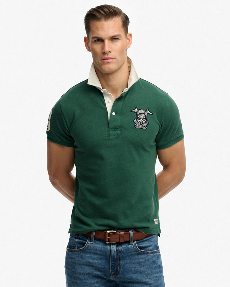 SUPERDRY & CO D1 OVIN VINTAGE PIQUE RUGBY POLO ΜΠΛΟΥΖΑ ΑΝΔΡΙΚΟ - SD0APM1110469A000000