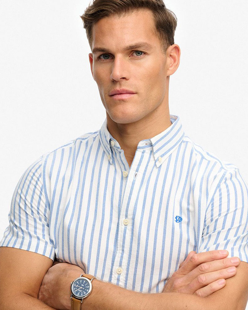 SUPERDRY & CO D2 STUD PREPPY OXFORD S/S SHIRT ΠΟΥΚΑΜΙΣΟ ΑΝΔΡΙΚΟ - SD0APM4011101A000000