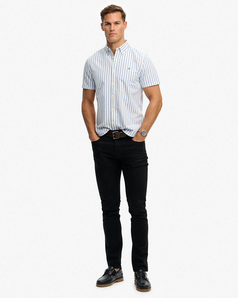 SUPERDRY & CO D2 STUD PREPPY OXFORD S/S SHIRT ΠΟΥΚΑΜΙΣΟ ΑΝΔΡΙΚΟ - SD0APM4011101A000000
