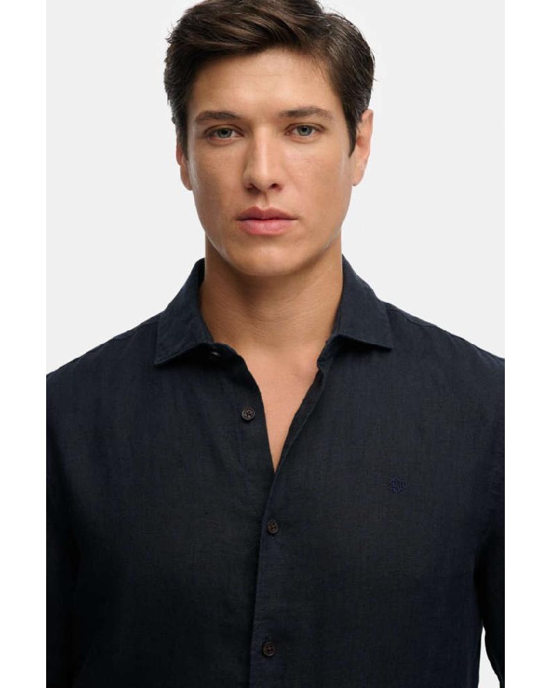 SUPERDRY & CO D2 STUD RIVIERA L/S LINEN SHIRT ΠΟΥΚΑΜΙΣΟ ΑΝΔΡΙΚΟ - SD0APM4011103A000000