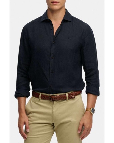 SUPERDRY & CO D2 STUD RIVIERA L/S LINEN SHIRT ΠΟΥΚΑΜΙΣΟ ΑΝΔΡΙΚΟ - SD0APM4011103A000000