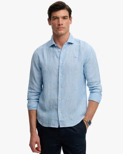 SUPERDRY & CO D2 STUD RIVIERA L/S LINEN SHIRT ΠΟΥΚΑΜΙΣΟ ΑΝΔΡΙΚΟ - SD0APM4011103A000000