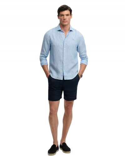 SUPERDRY & CO D2 STUD RIVIERA L/S LINEN SHIRT ΠΟΥΚΑΜΙΣΟ ΑΝΔΡΙΚΟ - SD0APM4011103A000000