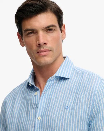 SUPERDRY & CO D2 STUD RIVIERA L/S LINEN SHIRT ΠΟΥΚΑΜΙΣΟ ΑΝΔΡΙΚΟ - SD0APM4011103A000000