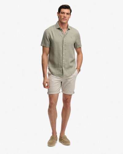 SUPERDRY & CO D3 STUD RIVIERA S/S LINEN SHIRT ΠΟΥΚΑΜΙΣΟ ΑΝΔΡΙΚΟ - SD0APM4011104A000000