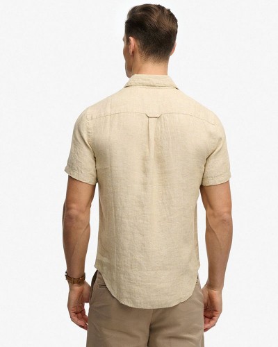 SUPERDRY & CO D3 STUD RIVIERA S/S LINEN SHIRT ΠΟΥΚΑΜΙΣΟ ΑΝΔΡΙΚΟ - SD0APM4011104A000000