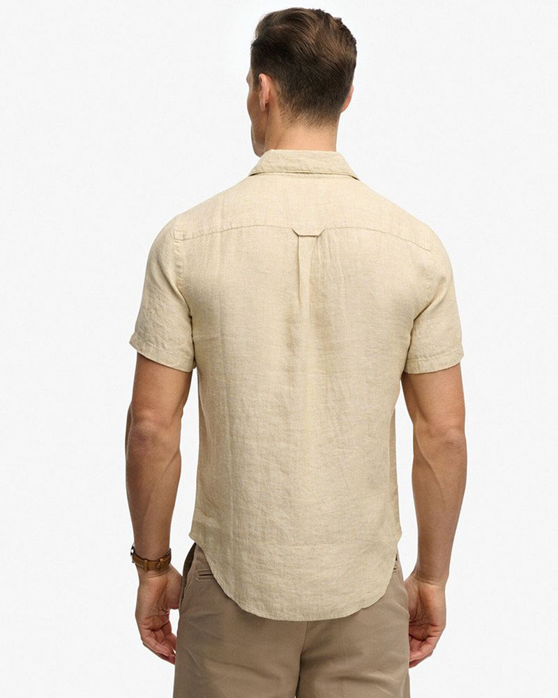 SUPERDRY & CO D3 STUD RIVIERA S/S LINEN SHIRT ΠΟΥΚΑΜΙΣΟ ΑΝΔΡΙΚΟ - SD0APM4011104A000000