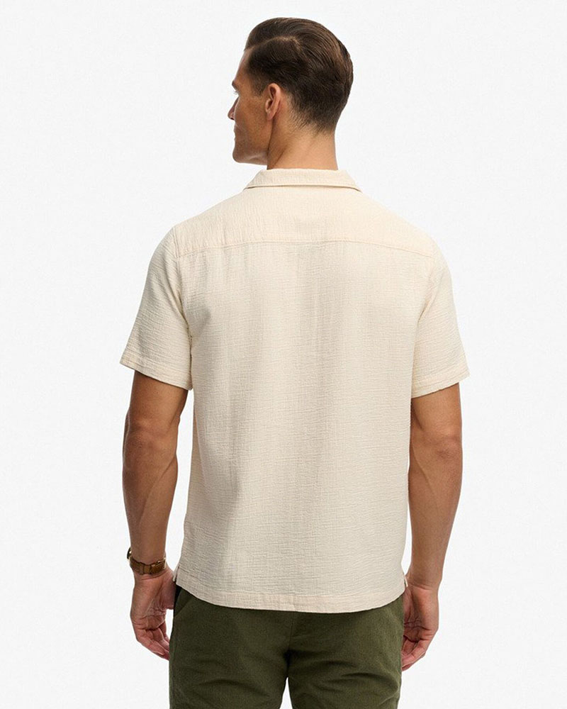 SUPERDRY & CO D2 STUD MERCHANT TEXTURED S/S SHIRT ΠΟΥΚΑΜΙΣΟ ΑΝΔΡΙΚΟ - SD0APM4011123A000000