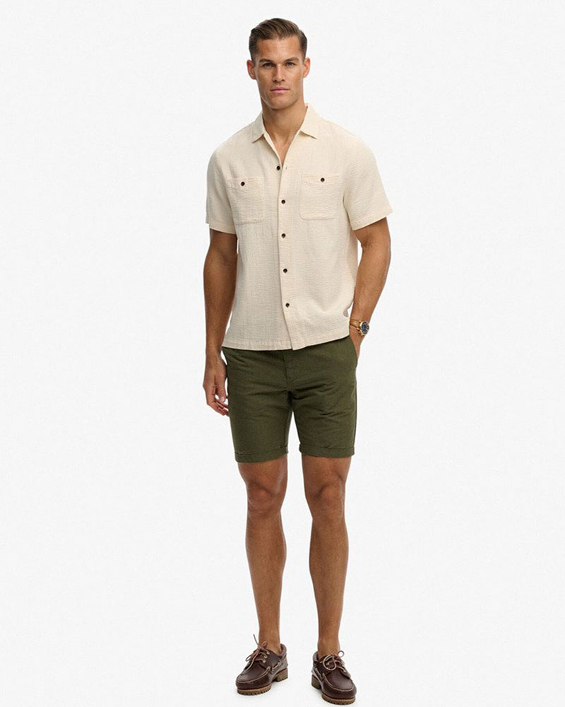 SUPERDRY & CO D2 STUD MERCHANT TEXTURED S/S SHIRT ΠΟΥΚΑΜΙΣΟ ΑΝΔΡΙΚΟ - SD0APM4011123A000000