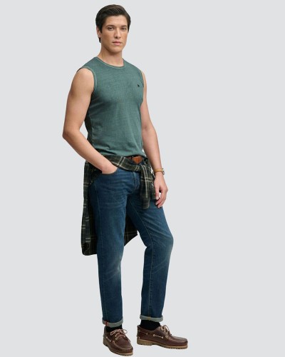 SUPERDRY & CO D3 OVIN CLASSIC COTTON LINEN TANK ΜΠΛΟΥΖΑ ΑΝΔΡΙΚΟ - SD0APM6010954A000000