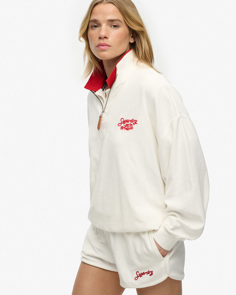 SUPERDRY & CO D4 OVIN HERITAGE TERRY HALF ZIP ΦΟΥΤΕΡ ΓΥΝΑΙΚΕΙΟ - SD0APW2012599A000000