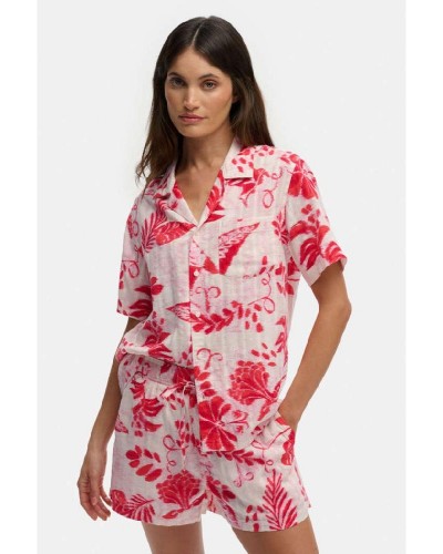 SUPERDRY & CO D4 OVIN BEACH PRINTED S/S SHIRT ΠΟΥΚΑΜΙΣΟ ΓΥΝΑΙΚΕΙΟ - SD0APW4010586A000000