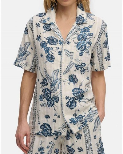 SUPERDRY & CO D4 OVIN BEACH PRINTED S/S SHIRT ΠΟΥΚΑΜΙΣΟ ΓΥΝΑΙΚΕΙΟ - SD0APW4010586A000000