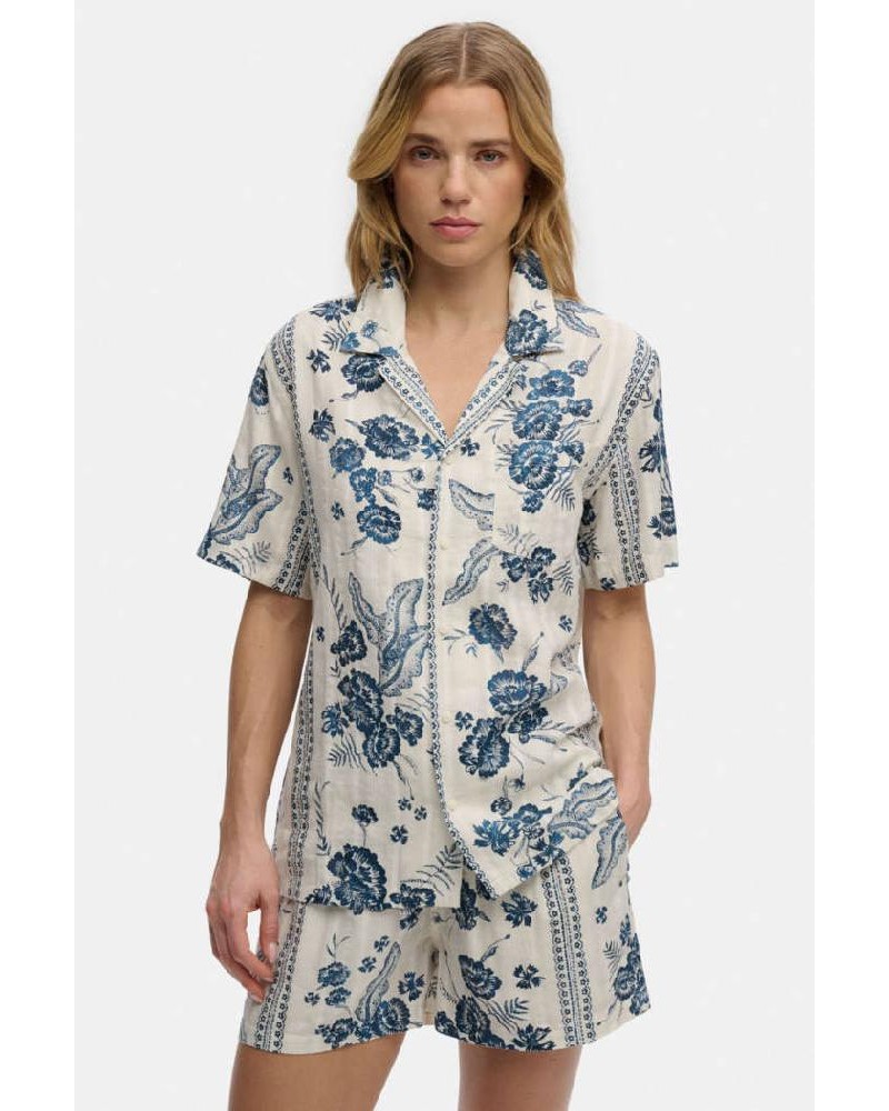 SUPERDRY & CO D4 OVIN BEACH PRINTED S/S SHIRT ΠΟΥΚΑΜΙΣΟ ΓΥΝΑΙΚΕΙΟ - SD0APW4010586A000000