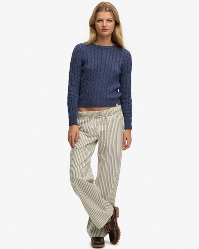 SUPERDRY & CO D2 OVIN COTTON STRIPE ELASTIC TROUSER ΠΑΝΤΕΛΟΝΙ ΓΥΝΑΙΚΕΙΟ - SD0APW7011273A000000