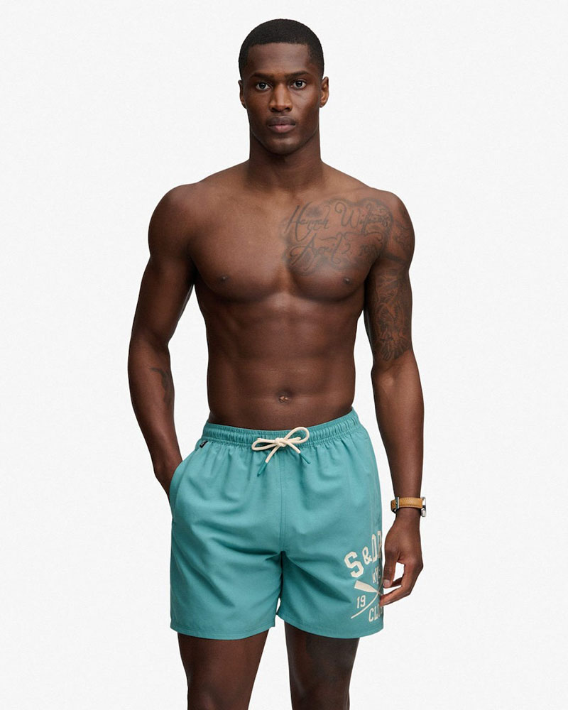 SUPERDRY & CO D3 SDSW PRINTED LOGO 16 SWIM SHORT ΜΑΓΙΟ ΑΝΔΡΙΚΟ - SD0APM3010265A000000