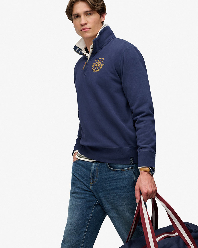SUPERDRY & CO GOTHIC VARSITY HALF ZIP ΦΟΥΤΕΡ ΑΝΔΡΙΚΟ - SD0APM2014556A000000