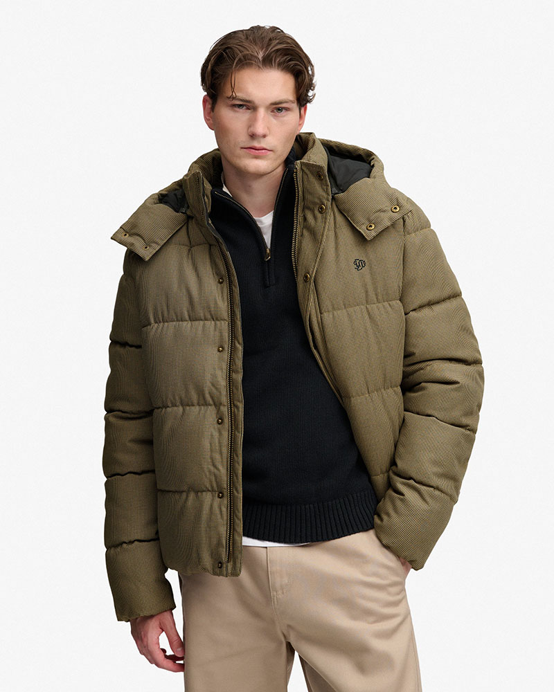 SUPERDRY & CO PREMIUM HOOD CHECK PUFFER JKT ΜΠΟΥΦΑΝ ΑΝΔΡΙΚΟ - SD0APM5012430A000000