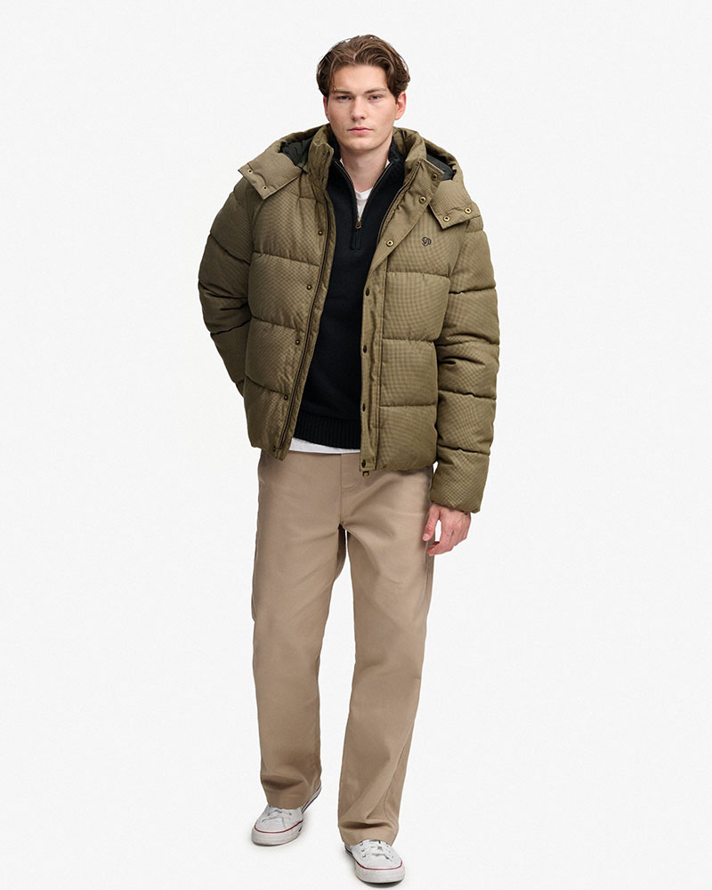 SUPERDRY & CO PREMIUM HOOD CHECK PUFFER JKT ΜΠΟΥΦΑΝ ΑΝΔΡΙΚΟ - SD0APM5012430A000000