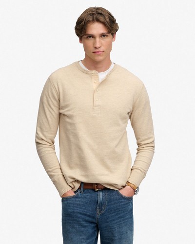 SUPERDRY & CO MINI SLUB WAFFLE LS GRANDAD ΜΠΛΟΥΖΑ ΑΝΔΡΙΚΟ - SD0APM6010974A000000