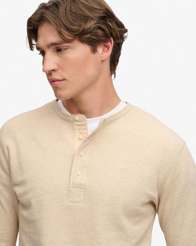 SUPERDRY & CO MINI SLUB WAFFLE LS GRANDAD ΜΠΛΟΥΖΑ ΑΝΔΡΙΚΟ - SD0APM6010974A000000