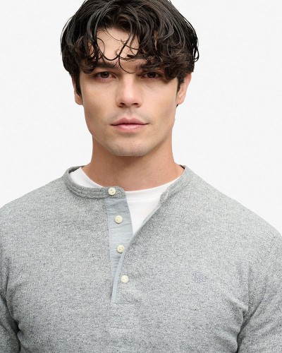 SUPERDRY & CO MINI SLUB WAFFLE LS GRANDAD ΜΠΛΟΥΖΑ ΑΝΔΡΙΚΟ - SD0APM6010974A000000