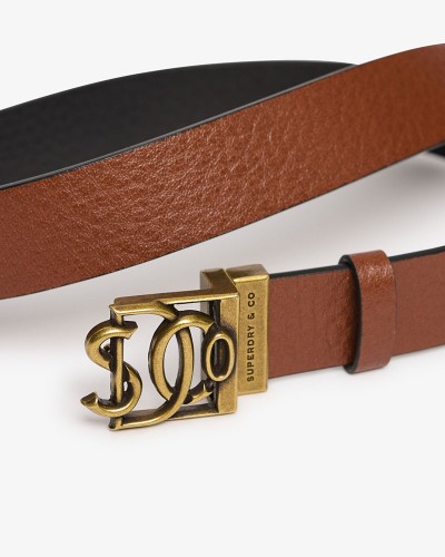 SUPERDRY & CO SD MONOGRAM LEATHER BELT ΑΞΕΣΟΥΑΡ ΓΥΝΑΙΚΕΙΟ - SD0ACW9810198A000000